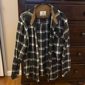 Legendary Whitetails Green and White Plaid Shirt